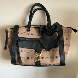 Betsey Johnson Brown Handbag with Bow
